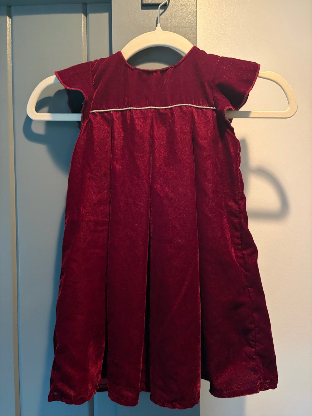 Girls' Burgundy Velvet Holiday Dress